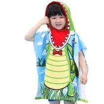 Toalha Infantil com Capuz Estampas Divertidas Praia, Piscina e Banho - Jacaré