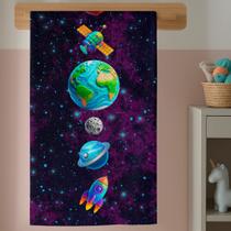 Toalha Infantil Estampada Astronauta Cute Galáxia Secagem Fácil Maciez E Conforto