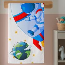 Toalha Infantil Estampada Astronauta Cute Galáxia Secagem Fácil Maciez E Conforto