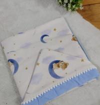 Toalha Infantil URSINHO NAS NUVENS AZUL forrada com Capuz - 01 Peça - Happy Baby
