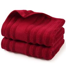 Toalha Jacquotha de algodão vermelho com nervuras 33x74 cm Conjunto de 2