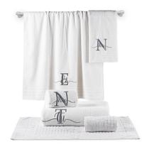 Toalha Jogo de Toalhas de Banho Platinum Eu, Tu, Nós Premium Platinum Branca 6 peças Banho, Rosto e Piso