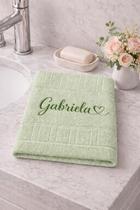 Toalha Lavabo Bordada Artesanalle Felpuda Aveludada Presente Cor da Toalha:Verde