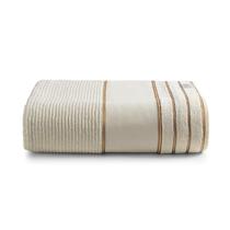 Toalha Lavabo Kit 6 Peças Percal 100 Algodão Canelada Fio Dourado Macia 30x50 Pousada Spa Hotelaria