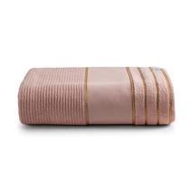 Toalha Lavabo Kit 6 Peças Percal 100 Algodão Canelada Fio Dourado Macia 30x50 Pousada Spa Hotelaria