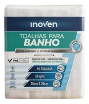 Toalha Lenço Para Banho No Leito E Compressa C/90 Un. Inoven Branca Toalha Lenço Para Banho No Leito E Compressa C/90 Un. Inoven Branca