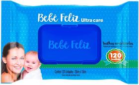Toalha Lenço Umedecido Bebê Feliz Com 120 Unidades