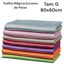 Toalha Mágica Escama de Peixe 80x60 cm - Poliéster e Nylon