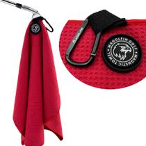Toalha magnética de golfe MAGOLFIN Microfiber Waffle Design vermelha Toalha magnética de golfe MAGOLFIN Microfiber Waffle Design vermelha