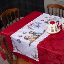 Toalha Mesa de Natal Jacquard 8 lugares 3,00x1.50 Caminho de Mesa 1,30 x 0,50 Decoração Cozinha Toalha Mesa de Natal Jacquard 8 lugares 3,00x1.50 Caminho de Mesa 1,30 x 0,50 Decoração Cozinha