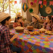 Toalha Mesa Festa Junina 2,00 x 1,40 TNT Decoração Enfeite Julina Xadrez Temática Caipira Luxo Toalha Mesa Festa Junina 2,00 x 1,40 TNT Decoração Enfeite Julina Xadrez Temática Caipira Luxo