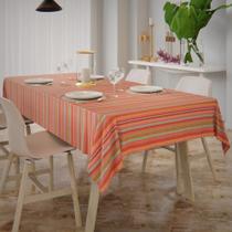 Toalha Mesa Listrada Quadrada 4 Lugares Africana 1,40X1,40