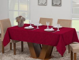 Toalha Mesa Luxo Retangular Sala Jantar Jacquard 6 Lugares