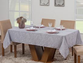 Toalha Mesa Luxo Retangular Sala Jantar Jacquard 8 Lugares 2,50m X 1,40m