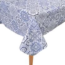Toalha Mesa Plástica Térmica Azulejo Azul 8 10 lugares 2,50