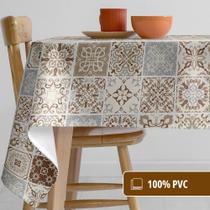 Toalha Mesa Plástica Térmica Azulejo Mr 8 E 10 Lugares 2,80