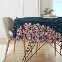 Toalha Mesa Plástica Térmica Jasmim 4 lugares Redonda