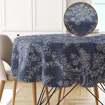 Toalha Mesa Plástica Térmica RENDA CAZ 4 Lugares Redonda 1,38 Toalha Mesa Plástica Térmica RENDA CAZ 4 Lugares Redonda 1,38