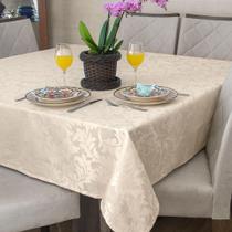 Toalha Mesa Quadrada 2,80X2,80 Jacquard Pérola +8 Guardanapo