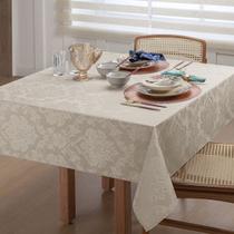 Toalha Mesa Quadrada 4 Lugares Tecido Jacquard 1,40x1,40