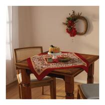 Toalha mesa quadrada pop quadrada 75x75 lepper - vermelho/pinheiro