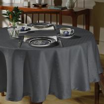 Toalha Mesa Redonda 4 Lugares Dohler Requinte Cinza