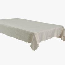 Toalha Mesa Retangular 10 Lugares Auguri Rami Bege Fendi Toalha Mesa Retangular 10 Lugares Auguri Rami Bege Fendi