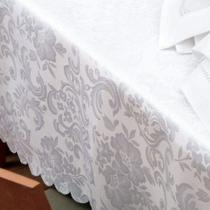 Toalha Mesa Retangular 14 Lugares Auguri Arabesco Branca