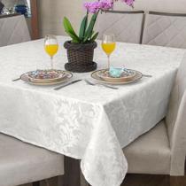 Toalha Mesa Retangular 8 Lugar Jacquard Branco +8 Guardanapo Toalha Mesa Retangular 8 Lugar Jacquard Branco +8 Guardanapo
