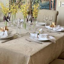 Toalha Mesa Retangular 8 Lugares Auguri Romana Bege Toalha Mesa Retangular 8 Lugares Auguri Romana Bege