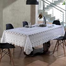 Toalha Mesa Retangular 8 Lugares Clássica 150x250cm Branca