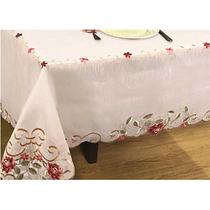 Toalha Mesa Retangular Bordada Floratta 8 Lugares Argivai
