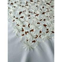 Toalha Mesa Retangular Bordada Requinte Perla 8 Lugares Argivai