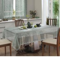 Toalha Mesa Retangular Renda Interlar Color Pistache 6 Lugares