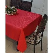 toalha mesa retangular tecido jacquard vermelho 1,40x2,00