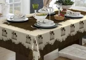 Toalha Mesa Tecido De P. A Estamdo 6 Lugares 1,40m X 2,20m