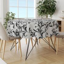 Toalha Mesa Térmica Impermeável Arabesco Pt Redonda 1,38 Toalha Mesa Térmica Impermeável Arabesco Pt Redonda 1,38