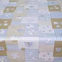Toalha Mesa Térmica Impermeável Pvc Xícara Chá Azul1,40X3,00 Toalha Mesa Térmica Impermeável Pvc Xícara Chá Azul1,40X3,00