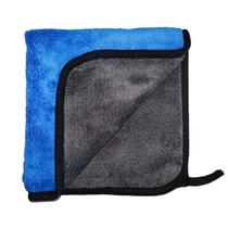 Toalha Microfibra Azul/Cinza 40X40 600 GSM Dupla Face - JS Toalha Microfibra Azul/Cinza 40X40 600 GSM Dupla Face - JS