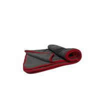 Toalha Microfibra Cinza 60X90 600 GSM Borda Vermelha - JS