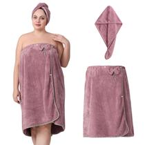 Toalha OneDream Plus Size Roxa para Mulheres - com Toalha de Cabelo