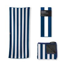 Toalha original Nomadix perfeita para praia, piscina, viagens, acampamento e ioga Feita com materiais reciclados Superabsorvente Resistente à areia Cabana Stripe azul escuro 72,5 x 30 Toalha original Nomadix perfeita para praia, piscina, viagens, acampamento e ioga Feita com materiais reciclados Superabsorvente Resistente à areia Cabana Stripe azul escuro 72,5 x 30