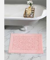 Toalha P/ Piso de Banheiro - Jacquard Luxo - Mosaico - Cor Rose 11033 - Dohler