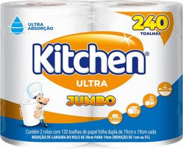 Toalha papel kitchen folha dupla gigante pacote 240 folhas