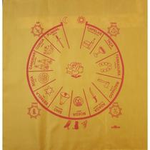 Toalha Para Jogo De Cartas Cigana Amarela Em Tecido 70x70 Cm