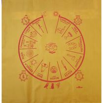 Toalha Para Jogo De Cartas Cigana Amarela Em Tecido 70x70 Cm