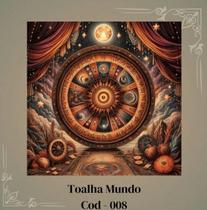 Toalha para Jogo de Tarot 0,70x0,70cm Mundo Cod008 Toalha para Jogo de Tarot 0,70x0,70cm Mundo Cod008