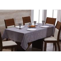 Toalha para Mesa de 12 lugares Tecido Jacquard - Cinza