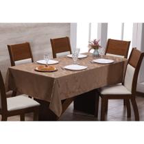 Toalha para Mesa de 12 lugares Tecido Jacquard - Dourado