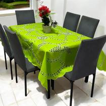 Toalha Para Mesa de 6 Cadeiras Cor Verde Limão Nordesul Bordados
